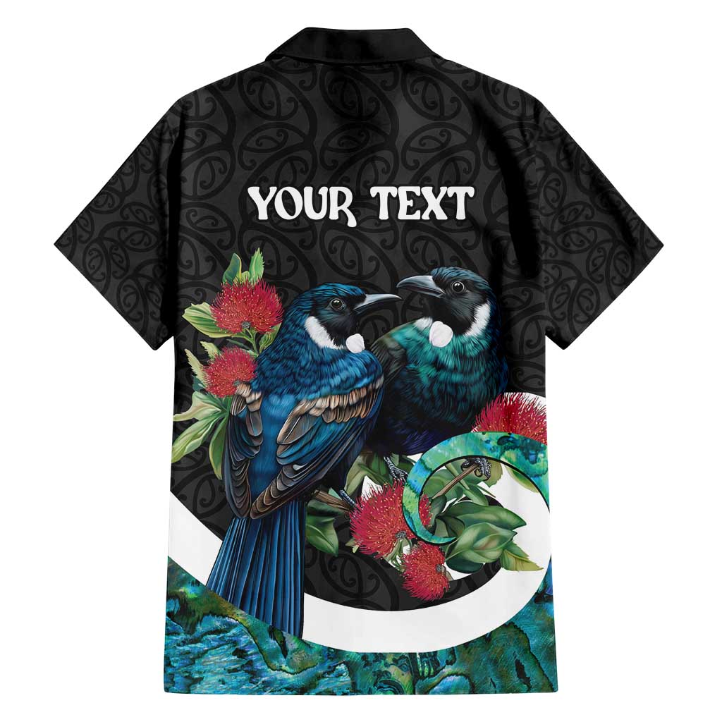 Personalised Valentine's Day New Zealand Family Matching Tank Maxi Dress and Hawaiian Shirt Tui Bird Couple Kowhaiwhai Mix Pohutukawa