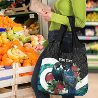 Personalised Valentine's Day New Zealand Grocery Bag Tui Bird Couple Kowhaiwhai Mix Pohutukawa