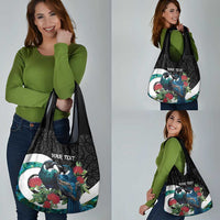 Personalised Valentine's Day New Zealand Grocery Bag Tui Bird Couple Kowhaiwhai Mix Pohutukawa