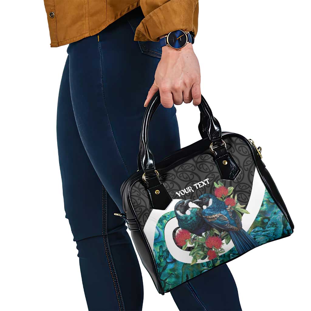 Personalised Valentine's Day New Zealand Shoulder Handbag Tui Bird Couple Kowhaiwhai Mix Pohutukawa