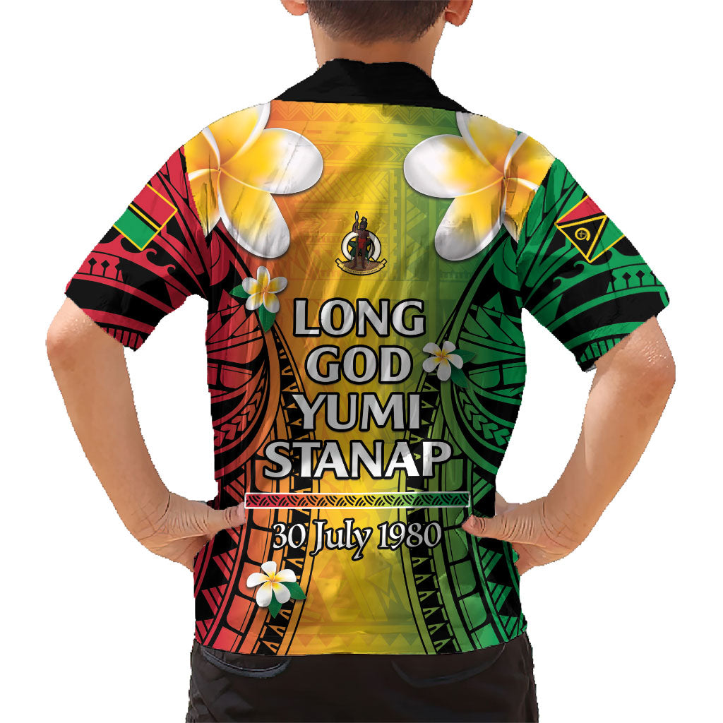 Vanuatu Independence Day Family Matching Puletasi and Hawaiian Shirt Long God Yumi Stanap Happy 46th Anniversary LT14 - Polynesian Pride