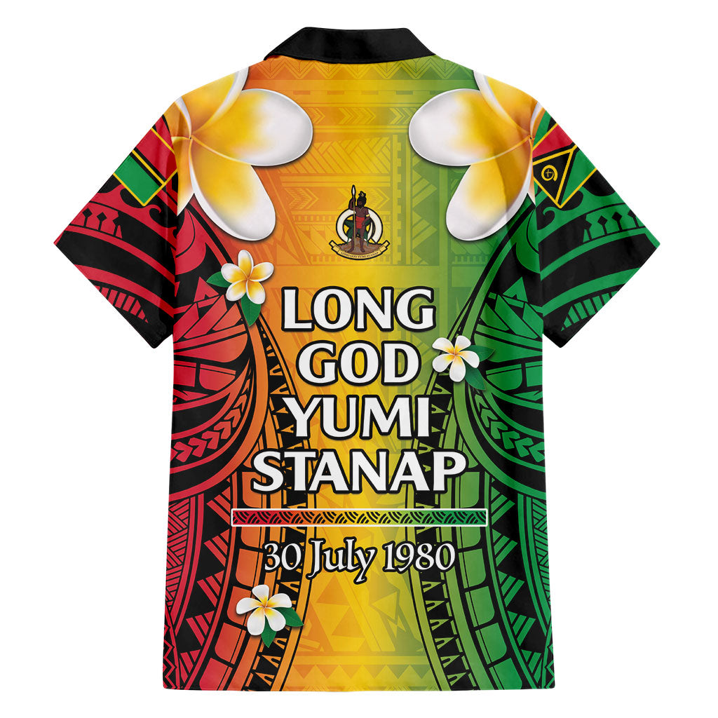 Vanuatu Independence Day Family Matching Puletasi and Hawaiian Shirt Long God Yumi Stanap Happy 46th Anniversary LT14 - Polynesian Pride