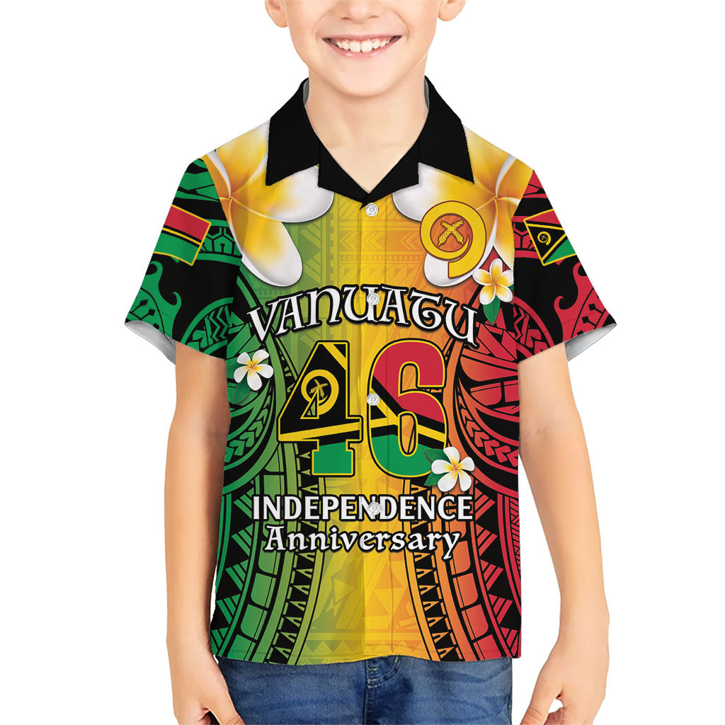 Vanuatu Independence Day Family Matching Puletasi and Hawaiian Shirt Long God Yumi Stanap Happy 46th Anniversary LT14 Son's Shirt Reggae - Polynesian Pride