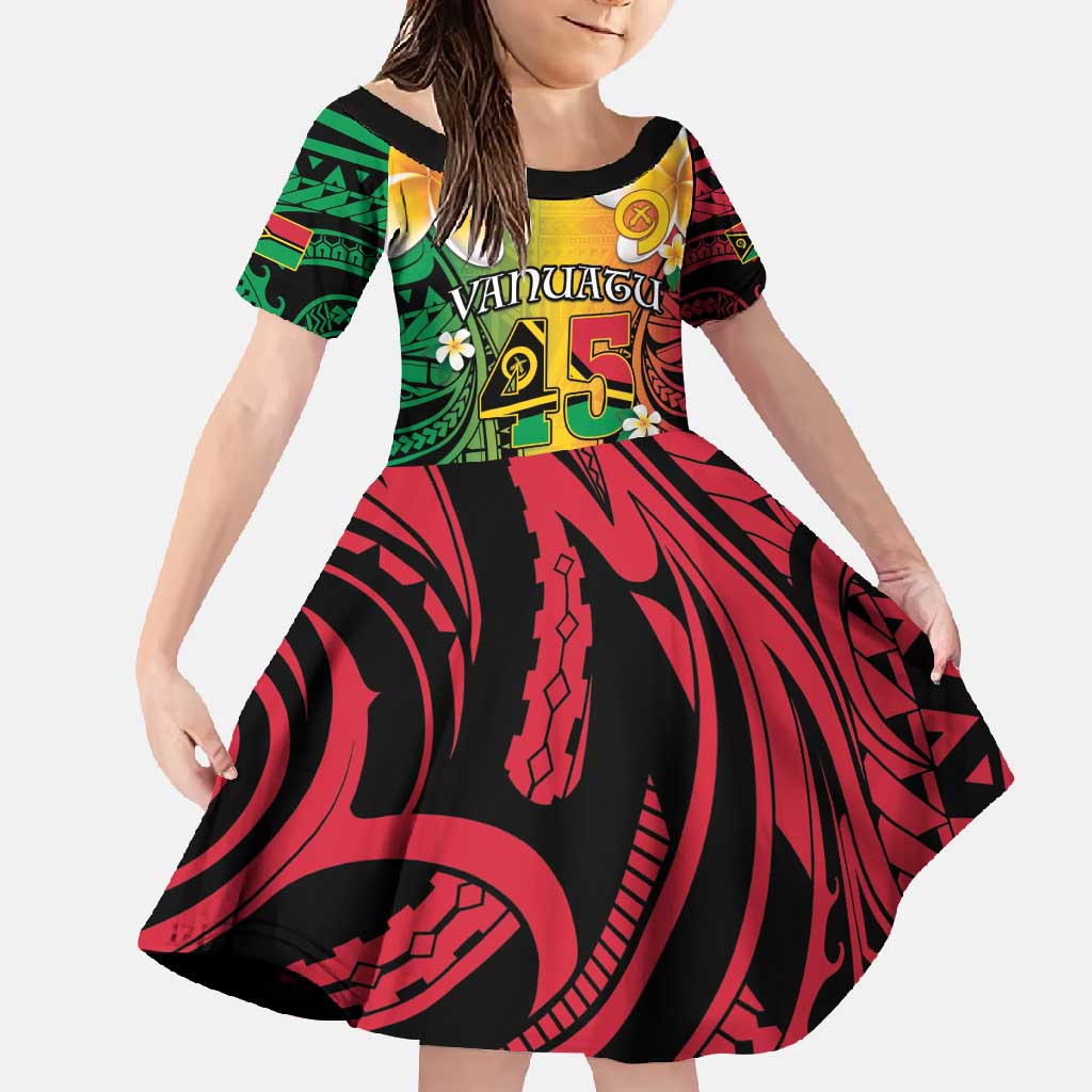 Vanuatu Independence Day Family Matching Tank Maxi Dress and Hawaiian Shirt Long God Yumi Stanap Happy 45th Anniversary LT14