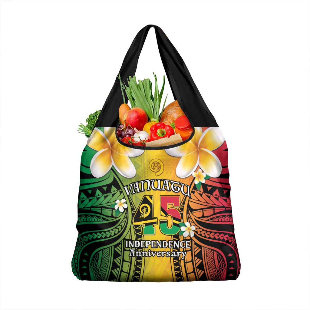 Vanuatu Independence Day Grocery Bag Long God Yumi Stanap Happy 45th Anniversary LT14