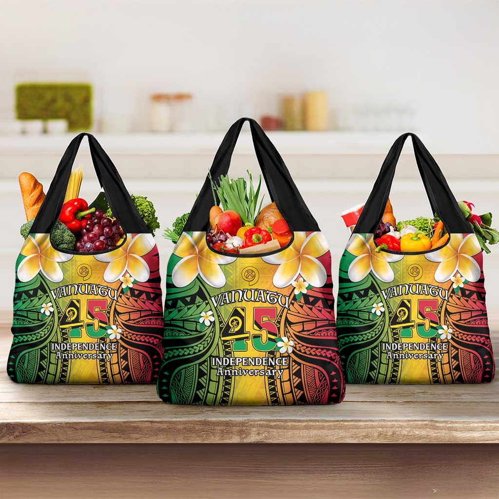 Vanuatu Independence Day Grocery Bag Long God Yumi Stanap Happy 45th Anniversary LT14