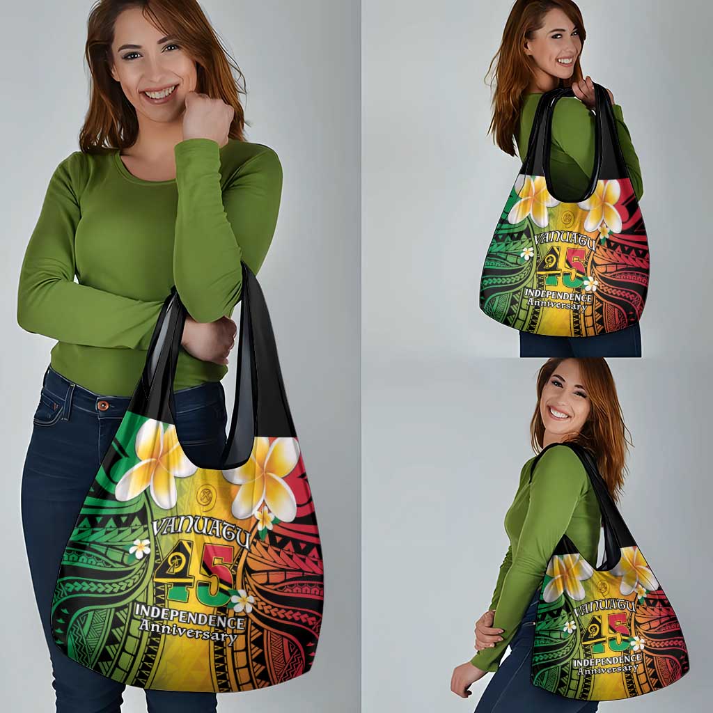 Vanuatu Independence Day Grocery Bag Long God Yumi Stanap Happy 45th Anniversary LT14