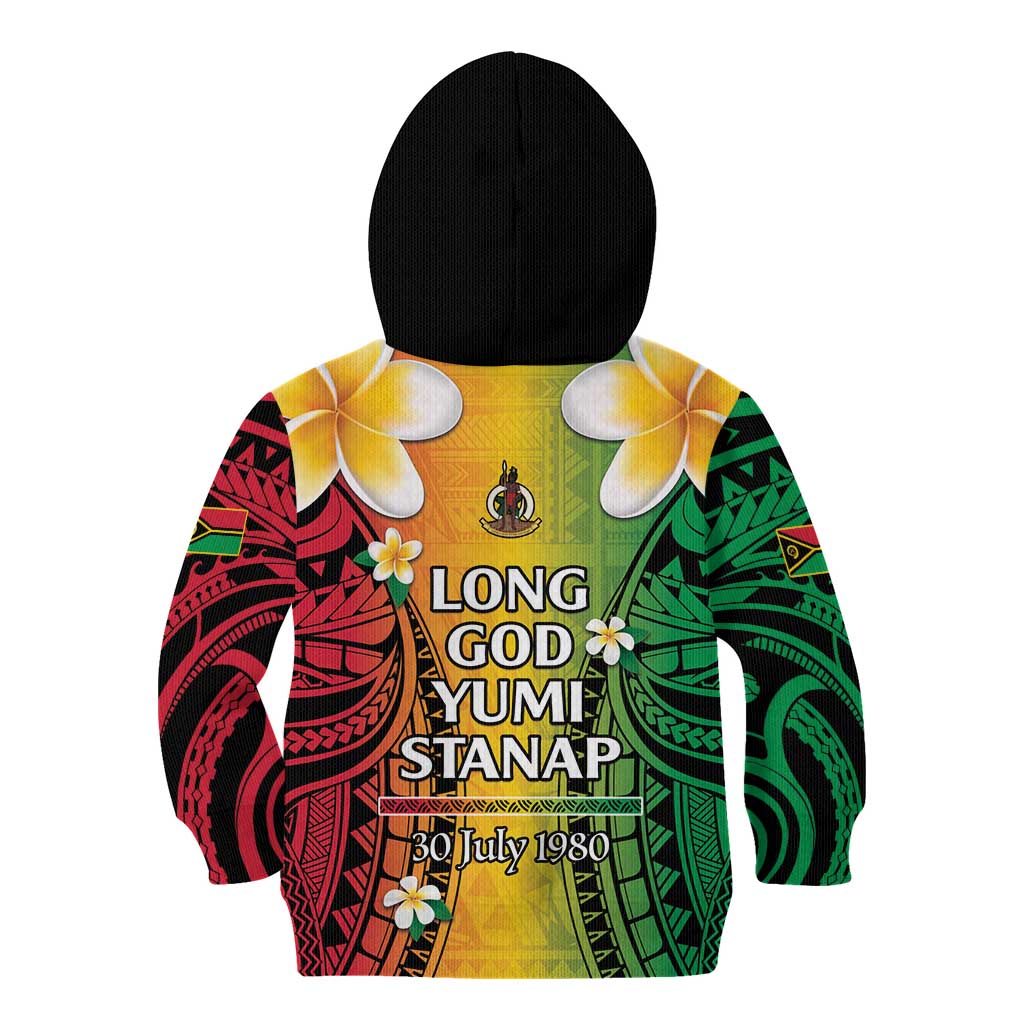 Vanuatu Independence Day Kid Hoodie Long God Yumi Stanap Happy 45th Anniversary LT14