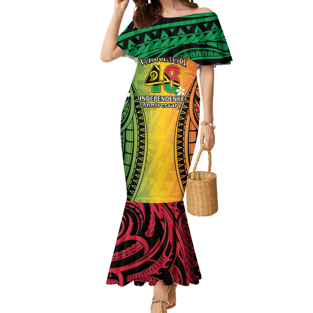 Vanuatu Independence Day Mermaid Dress Long God Yumi Stanap Happy 46th Anniversary LT14 Women Reggae - Polynesian Pride