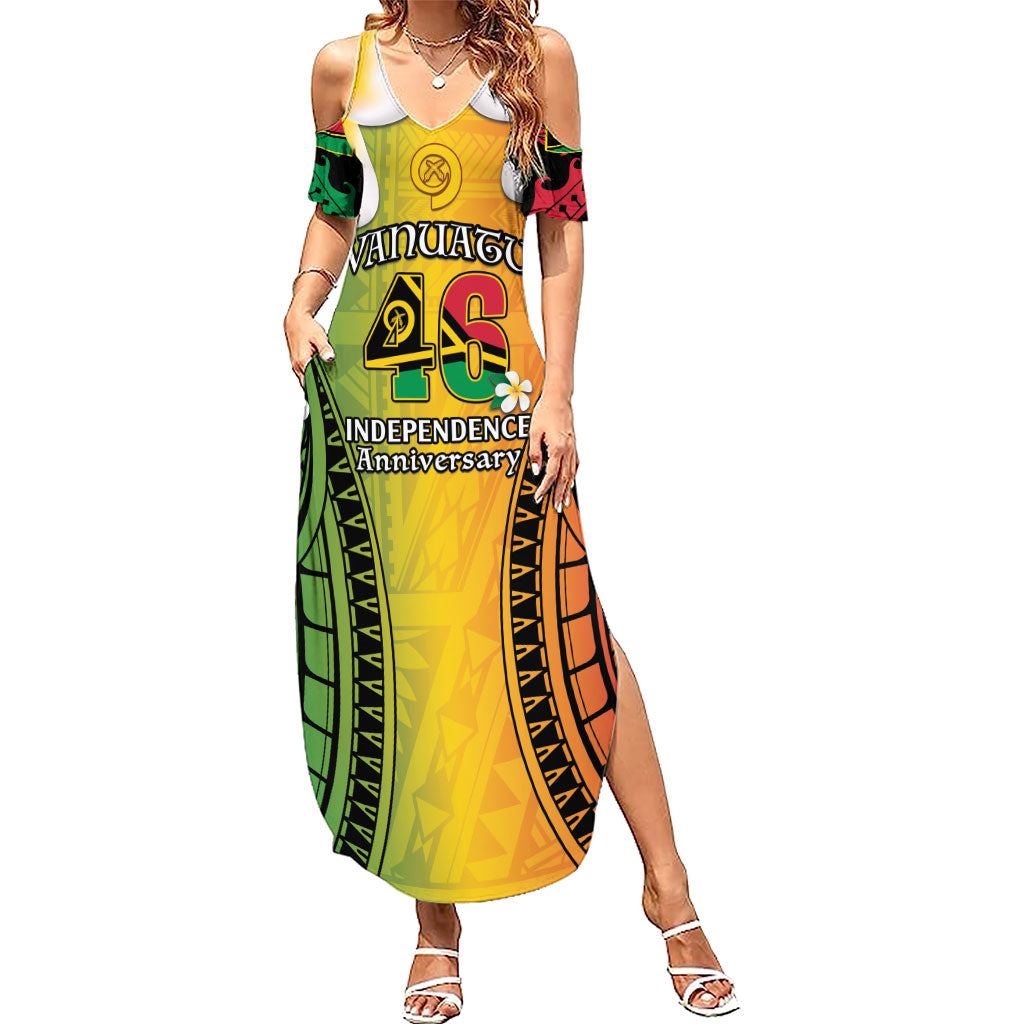 Vanuatu Independence Day Summer Maxi Dress Long God Yumi Stanap Happy 46th Anniversary LT14 Women Reggae - Polynesian Pride