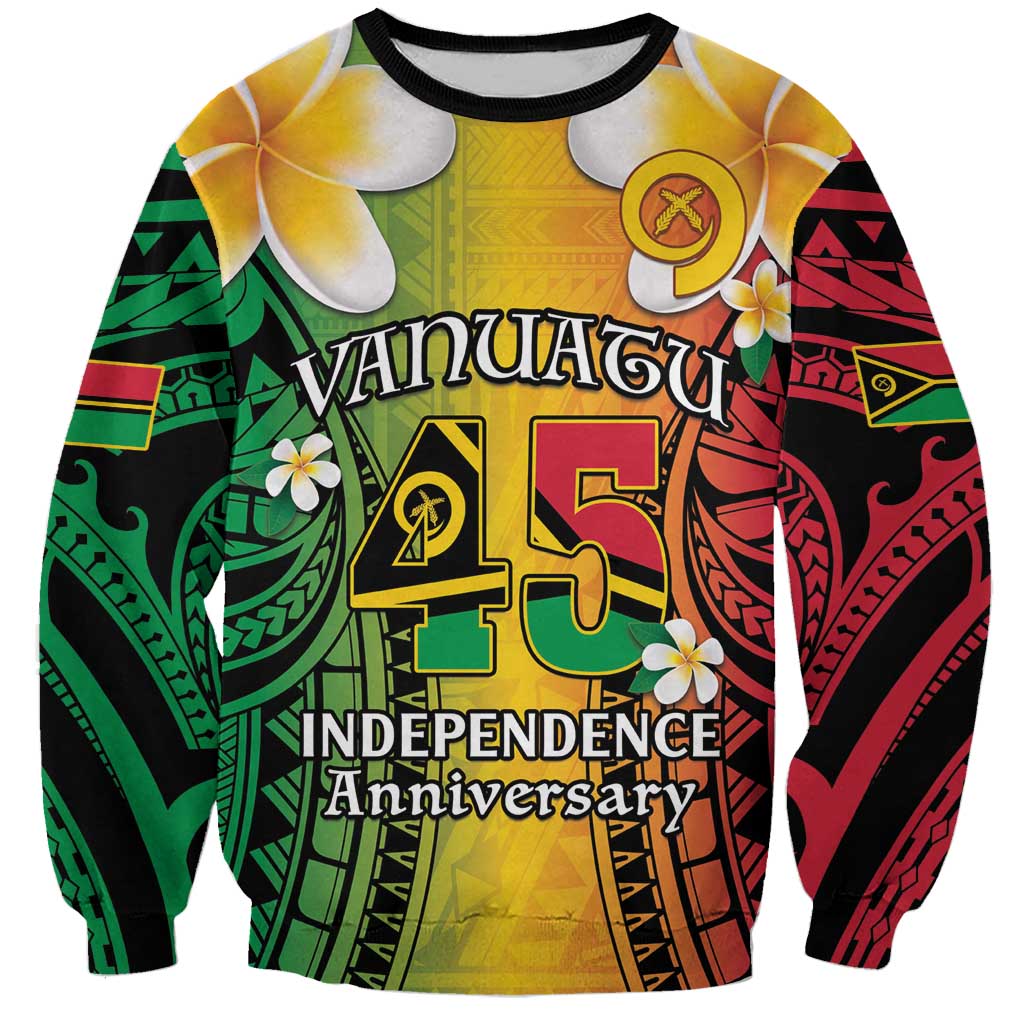 Vanuatu Independence Day Sweatshirt Long God Yumi Stanap Happy 46th Anniversary LT14 Unisex Reggae - Polynesian Pride