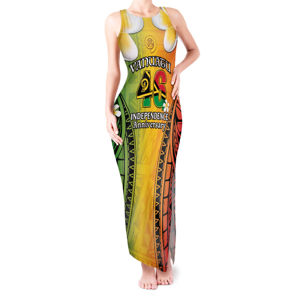 Vanuatu Independence Day Tank Maxi Dress Long God Yumi Stanap Happy 46th Anniversary LT14 Women Reggae - Polynesian Pride
