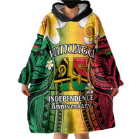 Vanuatu Independence Day Wearable Blanket Hoodie Long God Yumi Stanap Happy 45th Anniversary LT14