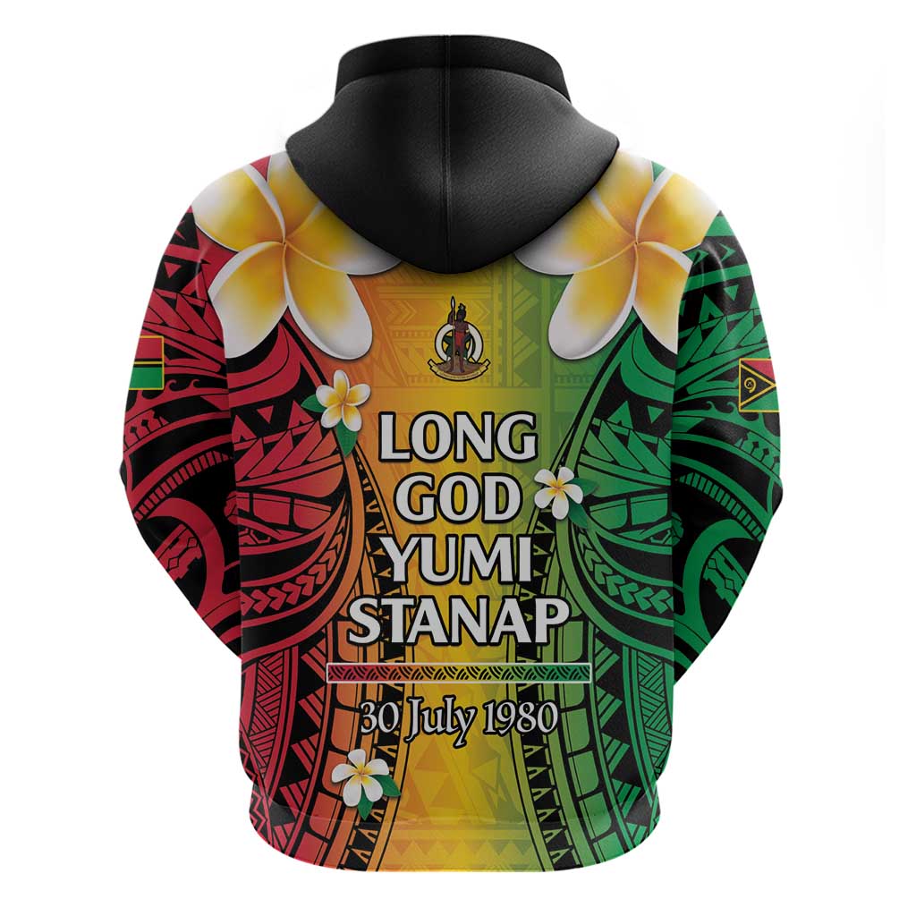 Vanuatu Independence Day Zip Hoodie Long God Yumi Stanap Happy 45th Anniversary LT14