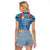Fiji Day Raglan Cropped T Shirt Happy 54 Years Of Independence Tapa Pattern Blue
