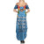 Fiji Day Summer Maxi Dress Happy 54 Years Of Independence Tapa Pattern Blue