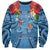 Fiji Day Sweatshirt Happy 54 Years Of Independence Tapa Pattern Blue