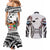 Fiji Day Couples Matching Mermaid Dress and Long Sleeve Button Shirt Happy 54 Years Of Independence Tapa Pattern White
