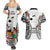 Fiji Day Couples Matching Summer Maxi Dress and Hawaiian Shirt Happy 54 Years Of Independence Tapa Pattern White