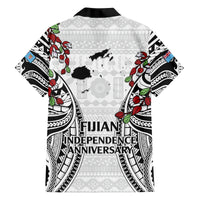 Fiji Day Family Matching Long Sleeve Bodycon Dress and Hawaiian Shirt Happy 54 Years Of Independence Tapa Pattern White LT14 - Polynesian Pride