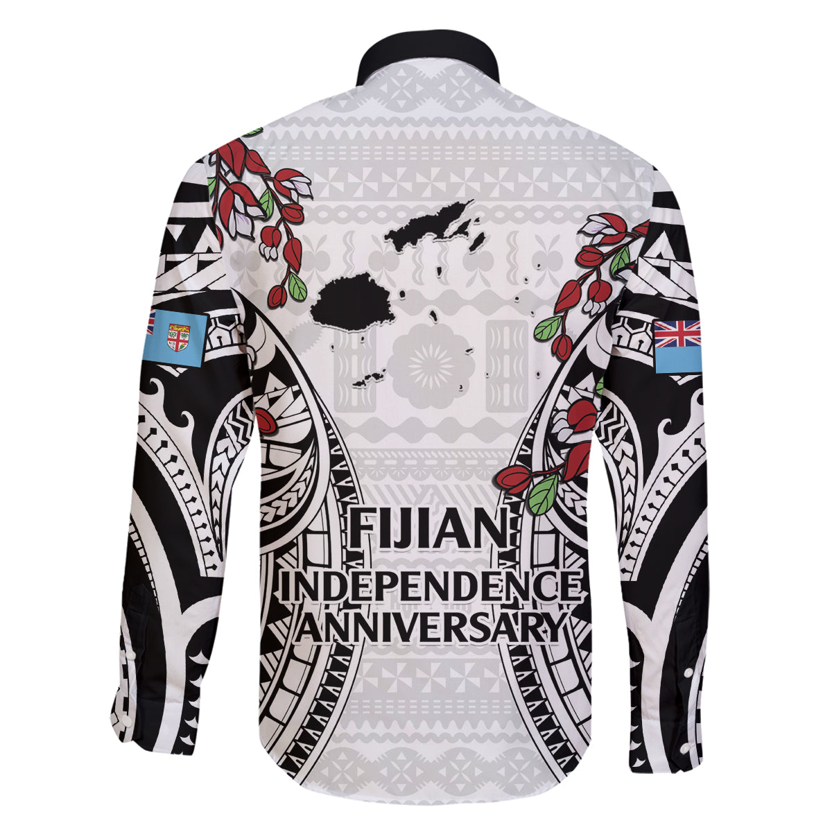Fiji Day Family Matching Puletasi and Hawaiian Shirt Happy 54 Years Of Independence Tapa Pattern White LT14 - Polynesian Pride