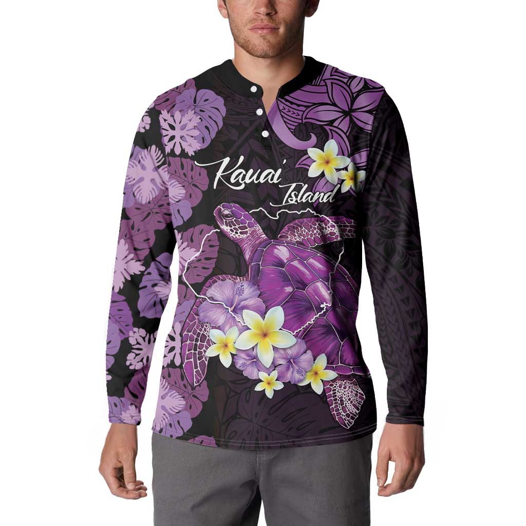 Personalised Aloha Hawaii Kauai Island Button Sweatshirt Garden Isle Map Sea Turtle Plumeria