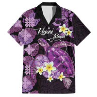 Personalised Aloha Hawaii Kauai Island Family Matching Puletasi and Hawaiian Shirt Garden Isle Map Sea Turtle Plumeria