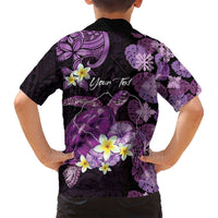 Personalised Aloha Hawaii Kauai Island Family Matching Summer Maxi Dress and Hawaiian Shirt Garden Isle Map Sea Turtle Plumeria