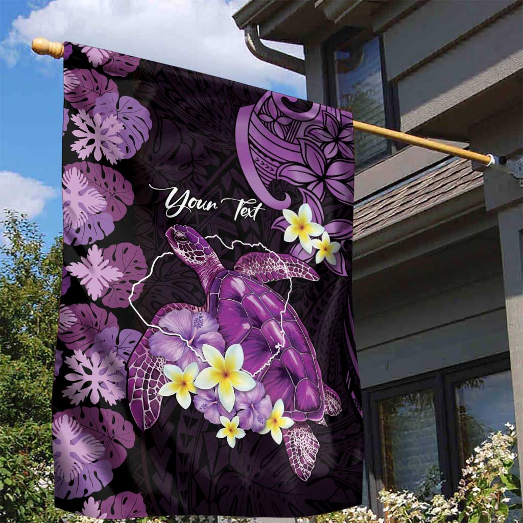 Personalised Aloha Hawaii Kauai Island Garden Flag Garden Isle Map Sea Turtle Plumeria
