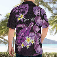 Personalised Aloha Hawaii Kauai Island Hawaiian Shirt Garden Isle Map Sea Turtle Plumeria