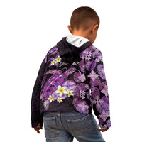 Personalised Aloha Hawaii Kauai Island Kid Hoodie Garden Isle Map Sea Turtle Plumeria