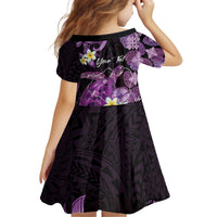 Personalised Aloha Hawaii Kauai Island Kid Short Sleeve Dress Garden Isle Map Sea Turtle Plumeria