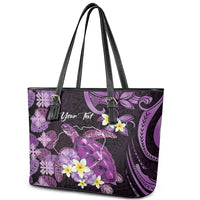 Personalised Aloha Hawaii Kauai Island Leather Tote Bag Garden Isle Map Sea Turtle Plumeria