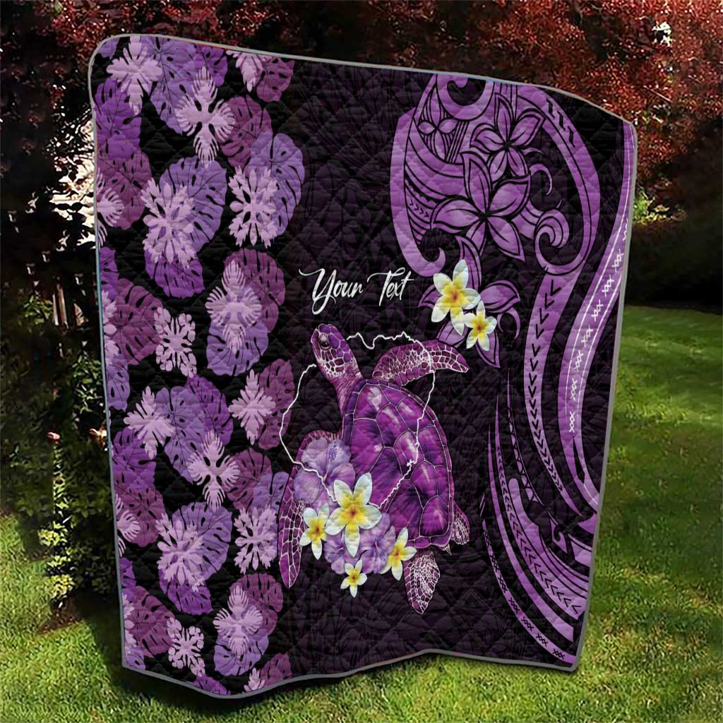 Personalised Aloha Hawaii Kauai Island Quilt Garden Isle Map Sea Turtle Plumeria