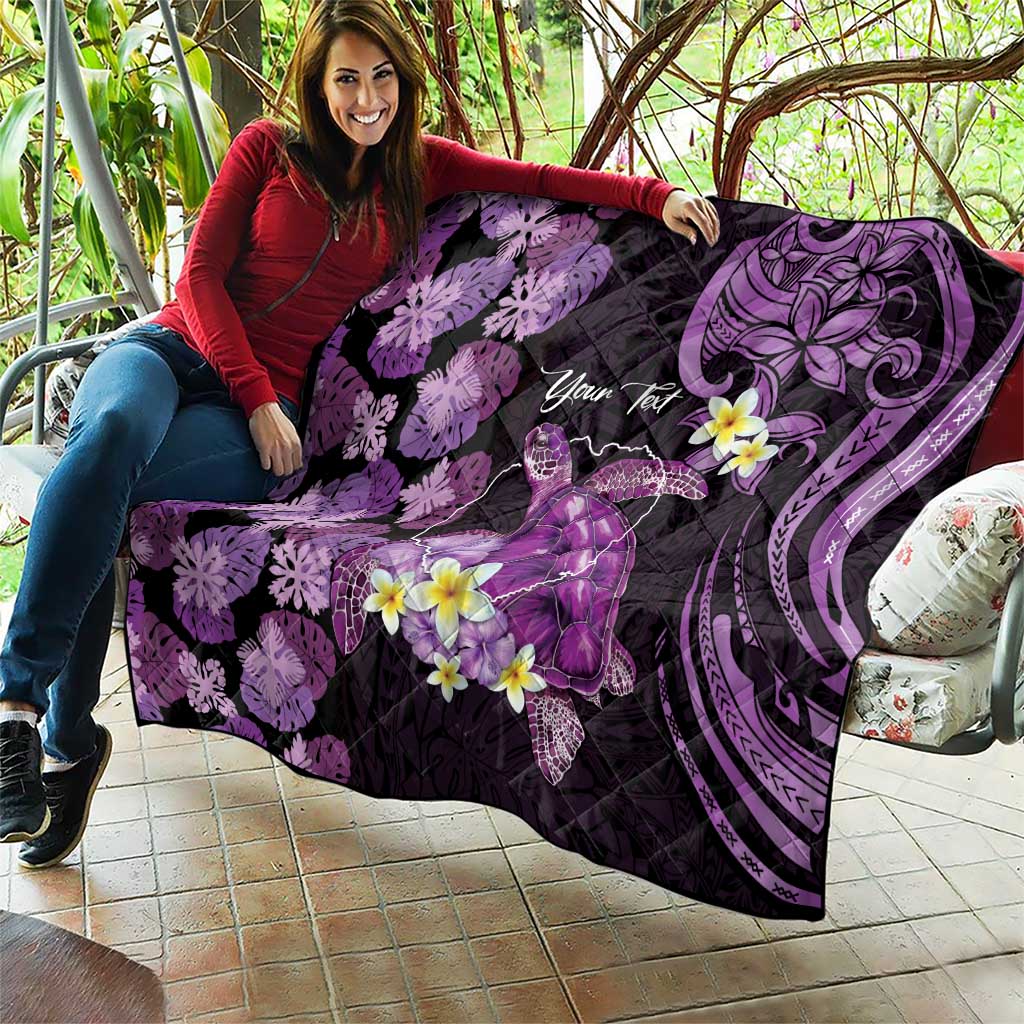 Personalised Aloha Hawaii Kauai Island Quilt Garden Isle Map Sea Turtle Plumeria