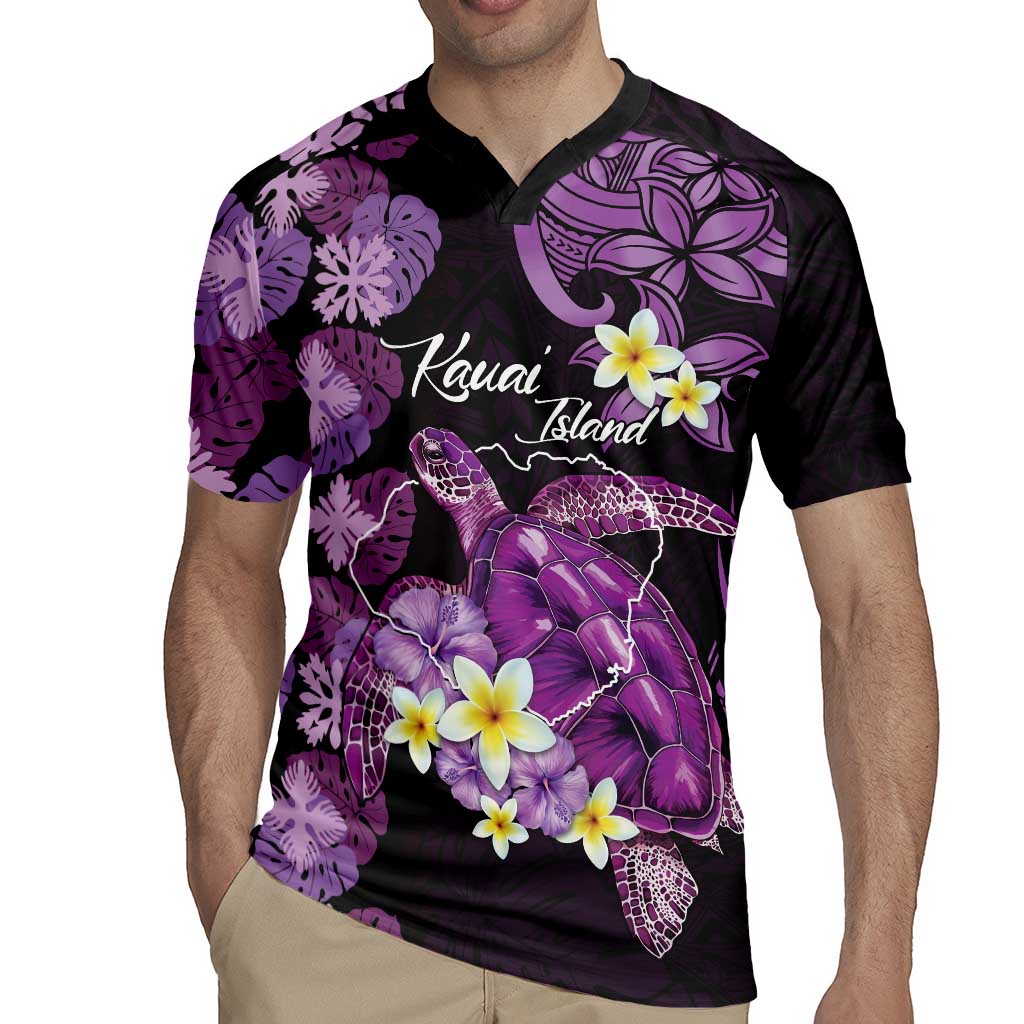 Personalised Aloha Hawaii Kauai Island Rugby Jersey Garden Isle Map Sea Turtle Plumeria