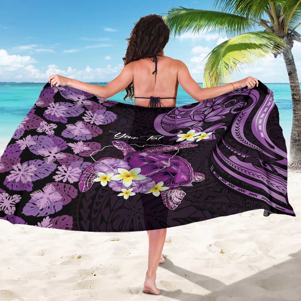 Personalised Aloha Hawaii Kauai Island Sarong Garden Isle Map Sea Turtle Plumeria