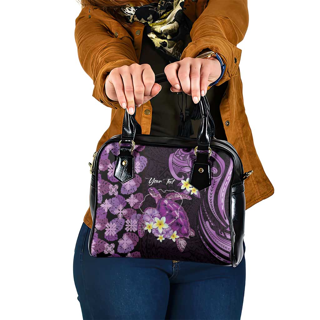 Personalised Aloha Hawaii Kauai Island Shoulder Handbag Garden Isle Map Sea Turtle Plumeria LT14 One Size Purple - Polynesian Pride