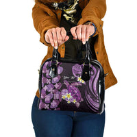 Personalised Aloha Hawaii Kauai Island Shoulder Handbag Garden Isle Map Sea Turtle Plumeria LT14 One Size Purple - Polynesian Pride
