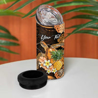 Personalised Aloha Hawaii Lanai Island 4 in 1 Can Cooler Tumbler Pineapple Isle Map Sea Turtle Plumeria