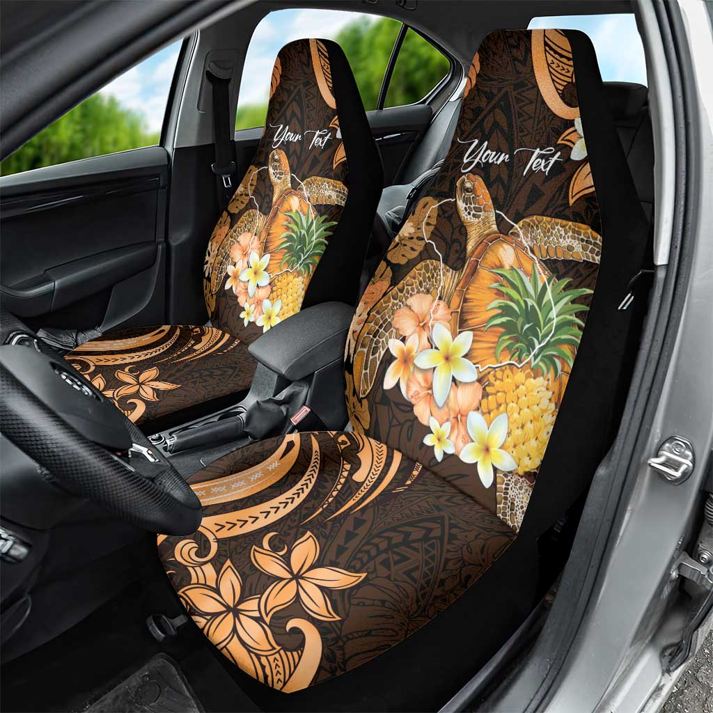 Personalised Aloha Hawaii Lanai Island Car Seat Cover Pineapple Isle Map Sea Turtle Plumeria