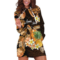Personalised Aloha Hawaii Lanai Island Hoodie Dress Pineapple Isle Map Sea Turtle Plumeria