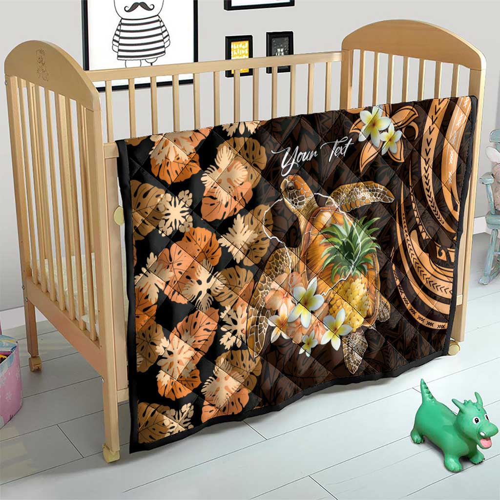 Personalised Aloha Hawaii Lanai Island Quilt Pineapple Isle Map Sea Turtle Plumeria