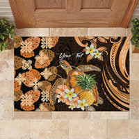 Personalised Aloha Hawaii Lanai Island Rubber Doormat Pineapple Isle Map Sea Turtle Plumeria