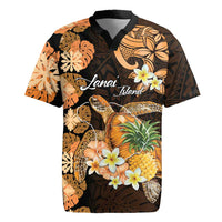 Personalised Aloha Hawaii Lanai Island Rugby Jersey Pineapple Isle Map Sea Turtle Plumeria