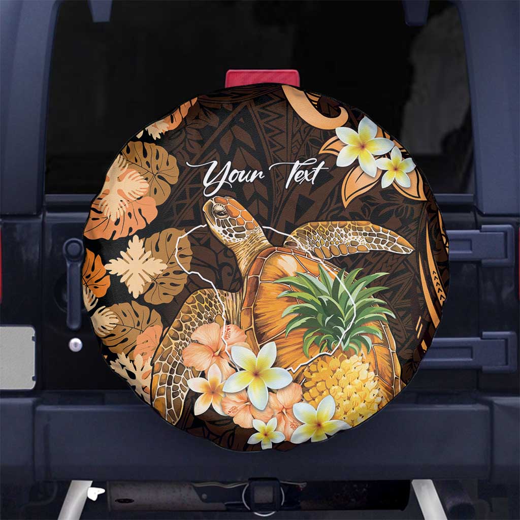 Personalised Aloha Hawaii Lanai Island Spare Tire Cover Pineapple Isle Map Sea Turtle Plumeria