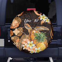 Personalised Aloha Hawaii Lanai Island Spare Tire Cover Pineapple Isle Map Sea Turtle Plumeria