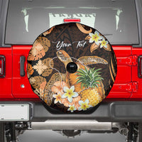 Personalised Aloha Hawaii Lanai Island Spare Tire Cover Pineapple Isle Map Sea Turtle Plumeria