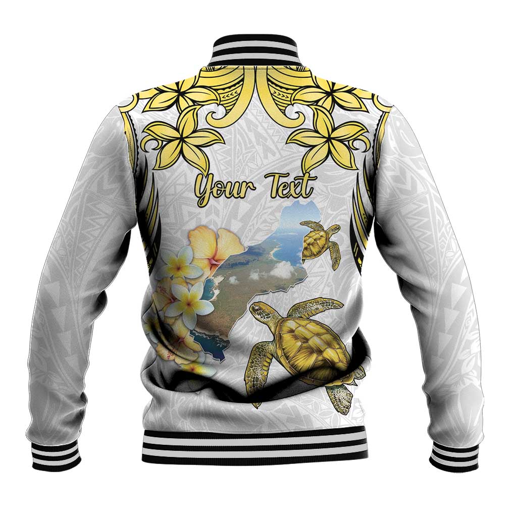 Personalised Aloha Hawaii Niihau Island Baseball Jacket Forbidden Isle Map Shell Lei