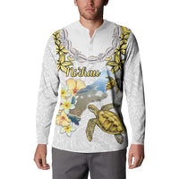 Personalised Aloha Hawaii Niihau Island Button Sweatshirt Forbidden Isle Map Shell Lei